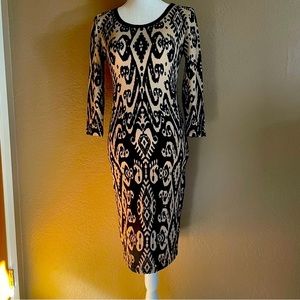Black and Tan, form fitting lightweight dress.